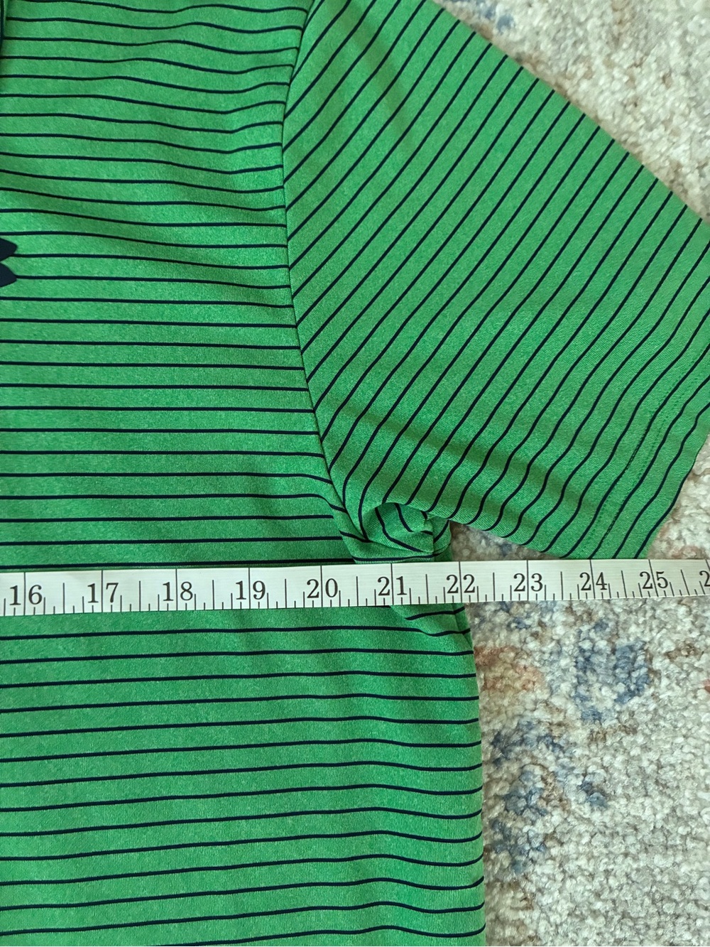 Under Armour Men’s Green Striped Polo - Picture 3 of 5